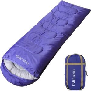 FARLAND Sleeping Bags 30℉ for Adults Teens Kids with Compression Sack Portable and Lightweight for 3-4 Season Camping, Hiking,Waterproof, Backpacking and Outdoors