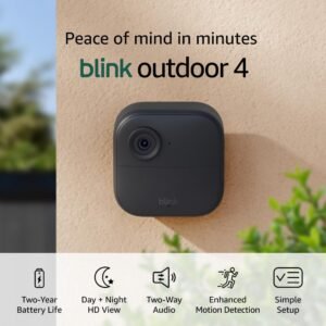 Blink Outdoor 4 + Blink Mini 2 — Smart security cameras, two-way talk, HD live view, motion detection, set up in minutes, Works with Alexa — 3 camera system + Mini 2 (White)