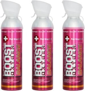 Boost Oxygen Large Balance Pink Grapefruit Aroma 10 Liter Canister | All-Natural Resiratory Support for Aerobic Recovery, Altitude, Performance and Health (3 Pack)
