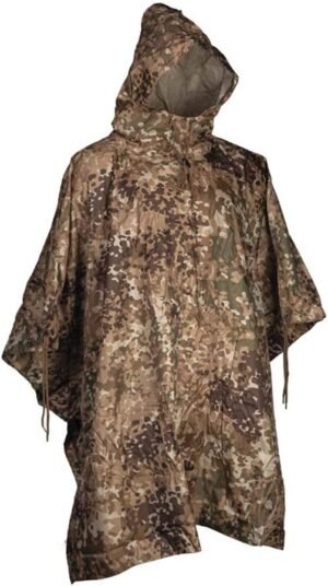 Mil-Tec Adult Ripstop Wet Weather Lightweight Waterproof Multi-Use Rain Poncho with Hood – Use as Bivouac Sack, Shelter Tent