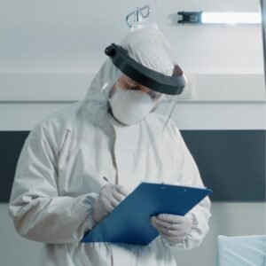 Hazmat Suits Disposable Long Sleeve Gloves Full Body Paint Suit And Face Shield Shoe Cover Reusable Pair of Gloves