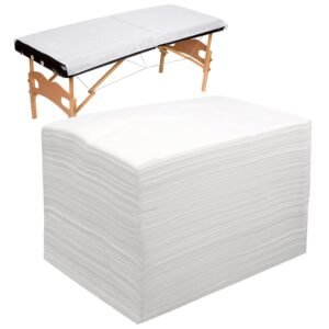100pcs Massage Table Sheets, Disposable Bed Sheets Soft Non woven Fabric Spa Bed Sheets Breathable For Massage Beauty Salon Eyelash Wax Tattoo Bed Covers, 31″ x 71″ White
