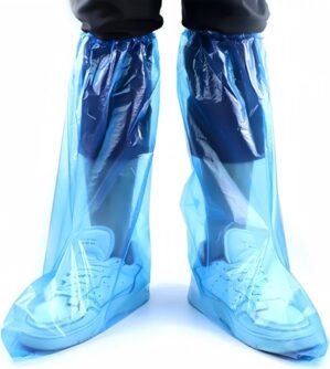 16 PCS Shoe Covers Disposable Non Slip,19 inch Tall,Thickened Waterproof Shoes Covers,Long Plastic Waterproof Shoes and Boots for Rain Covers Thicken Shoe Protector for Men and Women (8 Pairs,Blue)