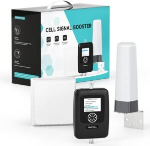 Cell Signal Booster for Home AT&T Verizon T-Mobile 5G 4G LTE GSM – Latest Tower Cell Phone Booster Band 2/4/5/12/13/17/25 Designed for Weak Signal Cell Booster Touch Screen FCC Approved