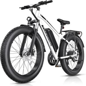 Electric Bike for Adults, Peak 1000W Ebike, 25MPH 60Miles Electric Mountain Bike, 26″ Fat Tire Adult Electric Bicycle with 48V 13AH Battery, Rear Rack, 7 Speed, Front Suspension, Turn Signal
