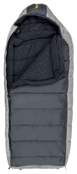 Browning McKinley -30° Sleeping Bag – Oversize Insulated Hooded Rectangle Made with Ripstop Outer and Brushed Polyester Liner, with Compression Stuff Sack, Charcoal/Gray