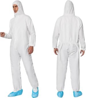 L-1PC|Hazmat Suits Disposable|Protective Suits|Disposable Protective Coverall|PPSB & PE Material|Work clothing for Keep full body clean