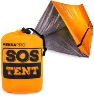 MEKKAPRO Emergency Tent Shelter – Survival Tent – 2 Person Emergency Shelter – Resistant and Ultra Lightweight Life Tent – Water and Windproof Tube Tent for Camping, Hiking and Outdoor Activities
