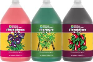 General Hydroponics FloraSeries Hydroponic Nutrient Fertilizer System with FloraMicro, FloraBloom and FloraGro, 1 gal.