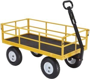 Gorilla Carts Heavy Duty Utility Cart, All Terrain Garden Wagon, 1200 Lb, Yellow