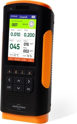 Indoor Air Quality Monitor,AQI Meter for PM2.5 VOC,Air Quality Tester for Formaldehyde,Air Quality Detector Meters for Home,School,Office