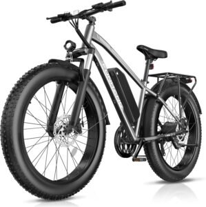 Electric Bike for Adults, Peak 1000W Ebike, 25MPH 60Miles Electric Mountain Bike, 26″ Fat Tire Adult Electric Bicycle with 48V 13AH Battery, Rear Rack, 7 Speed, Front Suspension, Turn Signal