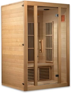 Maxxus Saunas MX-J206-01 Seattle Carbon Far Infrared Sauna for 2 Persons, Hemlock Wood (Curbside Delivery)
