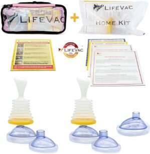 LifeVac Home & Pink Travel Kit Combo – Portable Suction Rescue Device, First Aid Kit for Kids and Adults, Portable Airway Suction Device for Children and Adults