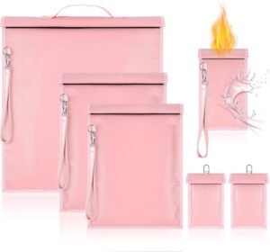 6 Pack Faraday Bags for Laptop Phone Car Key Tablet, EMP Proof Faraday Bags Waterproof Faraday Cage Device Signal Proof Faraday Blocker Pouch for Anti Theft Anti Tracking (Pink)