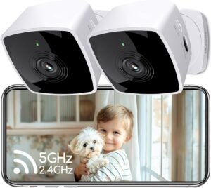 blurams Cameras for Home Security 5GHz, 2K Indoor Camera, Wi-Fi 6 Security Camera Indoor, Home Cameras w/AI Motion Detection, Two-Way Audio, Works with Alexa&Google Assistant