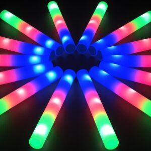 16Pcs 16 Inch Giant Party Foam Glow Sticks, Led Light Up Wedding Glow Sticks Bulk, 3 Colorful Flashing, Work 8hrs, Glow In The Dark Party Supplies Favors For Wedding/Birthday/Concert/DJ