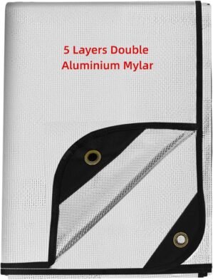 Heavy Duty Survival Blanket -Multifunctional Reflective Tarp Thermal Blanket – 60″ x 83″ Waterproof Sandproof for Camping Hiking Outdoors Multifunctional Emergency Blanket…