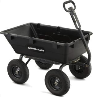 Gorilla Carts Heavy Duty Yard Dump Cart, Lawn and Garden Wagon, 1,200 Lb Capacity
