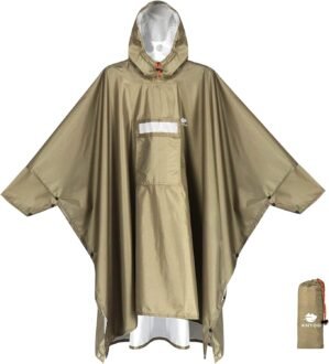 ANYOO Hooded Rain Poncho for Adults Waterproof Lightweight Rain Coat for Men Women Reusable Rain Jacket for Emergency Outdoor