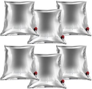 Frienda 6 Pcs 32 Gallon Camping Water Containers 5.3 Gallon/ 20l Water Storage Bladders Collapsible Portable Emergency Bags with Spigot Aluminized for Outdoor Hiking Fishing