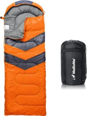 MalloMe Sleeping Bags for Adults Cold Weather & Warm – Backpacking Camping Sleeping Bag for Kids 10-12, Girls, Boys – Lightweight Compact Camping Essentials Gear Accessories Hiking Sleep Must Haves