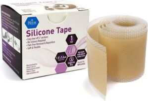 MED PRIDE Silicone Wound Tape Roll 1.5in X 1.6yd, Medical Grade Scar Tape for Wound Dressing, Pain Free Removal, Waterproof, Easy Tear, Latex Free