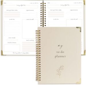 Beautiful To Do List Notebook – Aesthetic Daily Planner to Easily Organize Your Tasks And Boost Productivity – Stylish Undated Planner And School or Office Supplies For Women