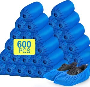 600 Pack(300 Pairs) Shoe Covers Disposable, Non-woven Fabric Shoes Covers for Indoor, Blue Durable & Reusable Disposable Boot & Shoe Covers, Larger Size Fits Various Shoes