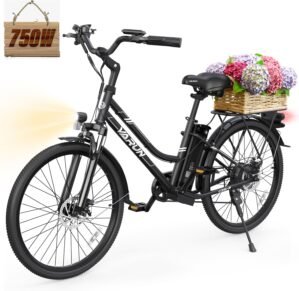 VARUN Electric Bike for Adults – 500W Electric Bicycle Up to 40 Miles, Removable Battery, 7-Speed, and Shock Absorber, Stylish 26″ Ebike Suitable for Commuting