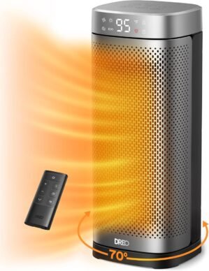 Dreo Space Heaters for Indoor Use, 1500W Fast Heating Portable Heaters with Remote, Large PTC Ceramic Electric for Bedroom, 12H Timer, 70° Oscillation, Overheat Protection, Safety Heat for Home Office