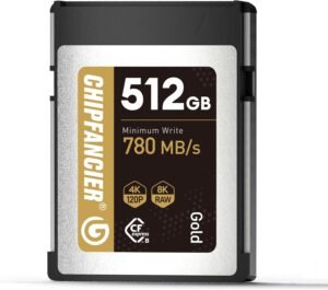 CFexpress 2.0 Type B 512GB Memory Card Up to 1750MB/s Read 1420MB/s Write-Raw 8K Video Recording Compatible with Nikon D5/D6/Z7/Z9 Panasonic Canon EOS DJ for Photographers Gold