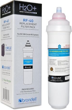 Brondell RF-40 Membrane Water Filter Replacement for Circle Under Sink Reverse Osmosis Filtration System, Lasts 6 Months