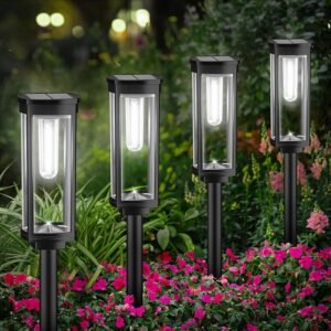 Bright Solar Pathway Lights Outdoor, 8 Pack Solar Garden Lights for Outside Waterproof, Outdoor Solar Lights for Yard Garden Lawn Walkway Driveway Landscape Lighting