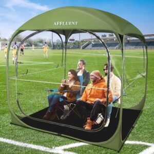 AFFLUENT Sports Pop Up Shelter with Removable Top and Sealed Floor, Instant 2-6 Person Outdoor Bubble Transparent Weatherproof Tent for Watching Sports, Soccer, Rugby and Camping
