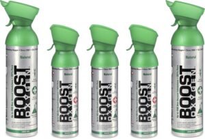 Boost Oxygen 10 Liter Canned Oxygen (2 Pack) and 5 Liter Canned Oxygen (3 Pack) with Built-in Mouthpiece for High Altitudes and Recovery, Flavorless