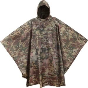 USGI Industries Military Style Poncho Multi Use Rip Stop Camouflage Rain Poncho