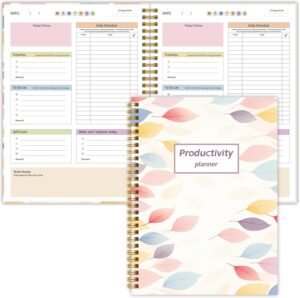 ADHD Daily Planner – Productivity Planner & Undated Task Management Organizer for Neurodivergent Adults, Focused Planner for Men & Women – B5 Colorful Leaves