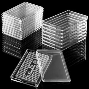 Geiserailie 15 Pieces Modern 1 oz Clear Acrylic Silver Bar Holder, 1 oz Silver Bar Storage Case Container Box, 50 x 30 x 3 mm (Internal) and 55 x 35 x 6.5 mm (External)