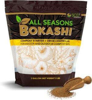 All Seasons Bokashi 5.5 lb Compost Starter – Dry Bokashi Bran for Kitchen Compost Bin, Composts Food, Garden and Pet Waste, Controls Bad Odors by SCD Probiotics