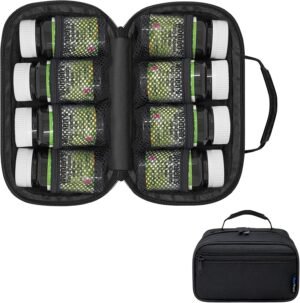 Small Pill Bottle Organizer for Travel, Medicine Bag, Carrier for Prescription Medications – Black