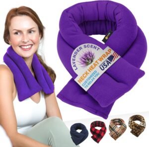 SunnyBay Microwave Heating Pad, Microwavable Heated Neck and Shoulder Wrap with Lavender, Soothing Pillow Hot & Cold Bean Bag, Aroma Warmer for Pain Relief, 26×5 Inches, 2.5 lbs, Purple