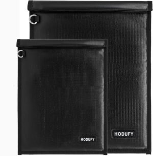 Faraday Bag for Laptops & Tablets – 2 Pack 20 x 15 inches and 15 x 10 inches Faraday Cage, Faraday Key Fob Protector, Fireproof & Waterproof Key Fob Signal Blocker, RFID Pouch for Key Fob(Black)