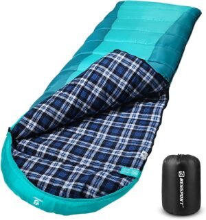 Bessport Sleeping Bag Winter | Flannel Lined 18℉ – 32℉ Extreme 3-4 Season Warm & Cool Weather Adult Sleeping Bags Large | Lightweight, Waterproof for Camping, Backpacking, Hiking