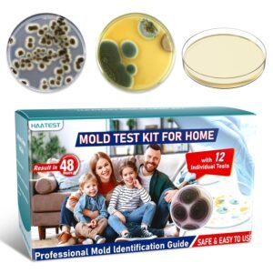 Mold Test Kit for Home: 12 Simple Mold Detector with Detailed Identification Guide for Home Surfaces & Indoor Air Quality & HVAC Testing Results in 48 Hours – at Home Black Mold Detection Kit