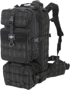 MAXPEDITION Gyrfalcon Backpack (Black) 36L Tactical Backpack with Detachable Waist Pack, MOLLE Internal Frame Rucksack, Military Survival Pack, Bug Out Bag, PT1054B