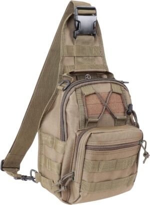 Qcute Tactical Backpack, Waterproof Military Cross-body Molle Sling Shoulder Backpack Chest Bag for Outdoor Every Day Carry