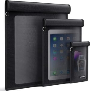 lanpard Faraday Key Fob Protector-3 Packs Faraday Bags EMP Proof for Car Keys & Laptops & Tablets, Waterproof EMP Bags for Electronics Car RFID Signal Blocking Key Fob Protector, RFID Bag