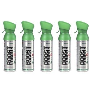 Boost Oxygen Medium Natural 5L Canister | Respiratory Support for Aerobic Recovery, Altitude, Performance & Health (5 Pack)