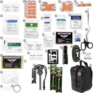 278-Piece Survival Kit & First Aid Kit – Emergency Medical Supplies for Camping, Hunting, Hiking, Urban EDC & Disaster Preparedness in Tactical Molle Pouch